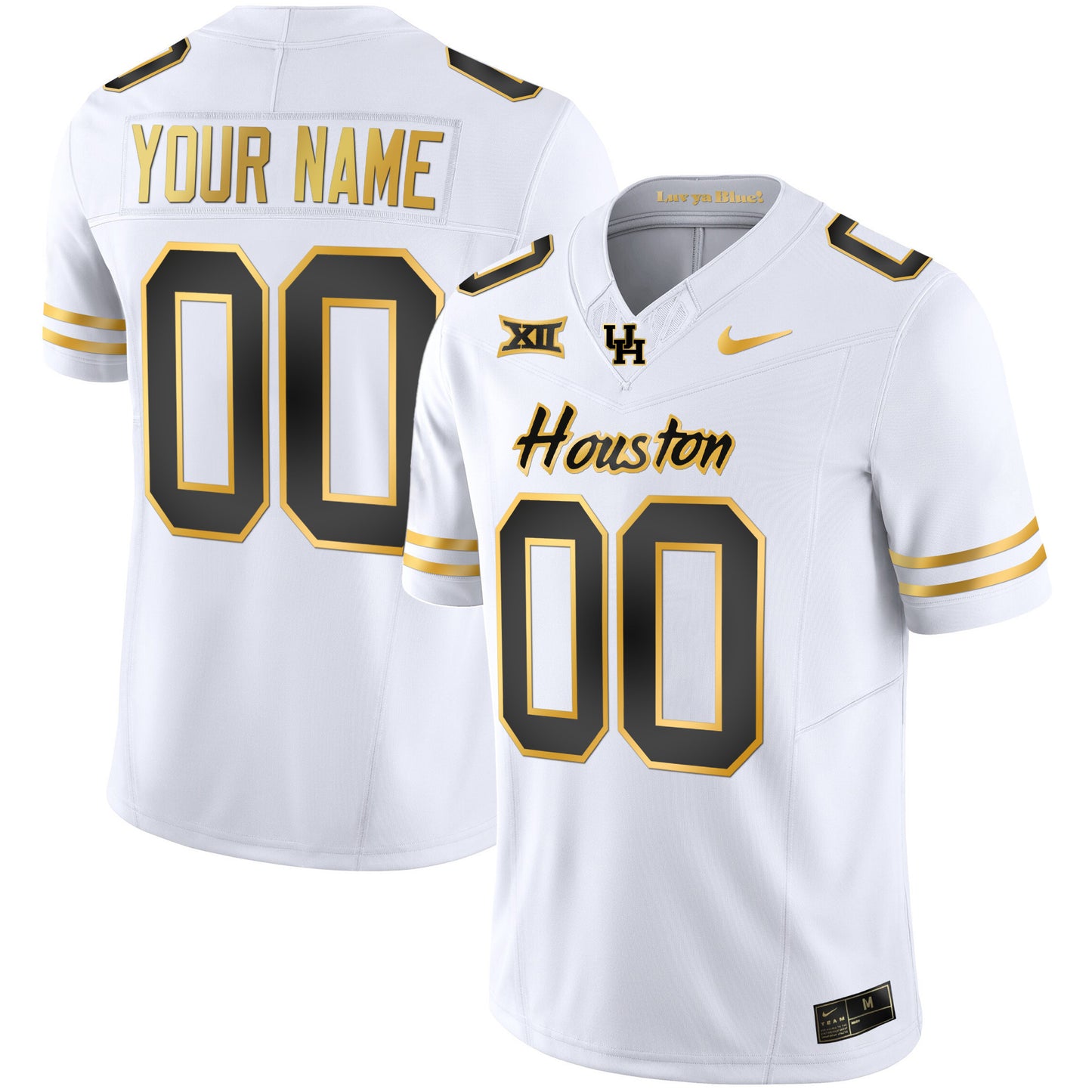 Houston Cougars 2023 Oilers Inspired Gold Custom Jersey - All Stitched