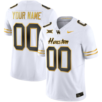 Houston Cougars 2023 Oilers Inspired Gold Custom Jersey - All Stitched