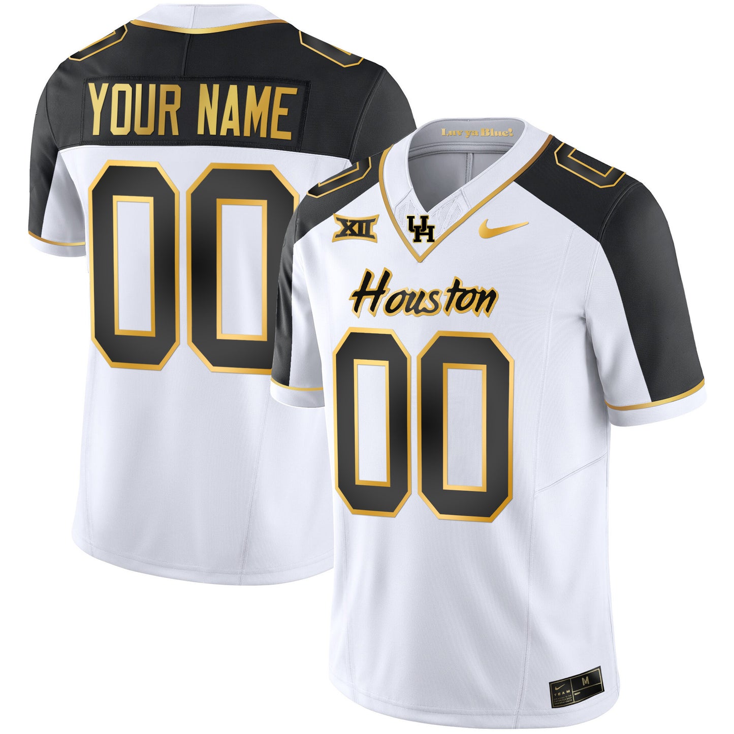 Houston Cougars 2023 Oilers Inspired Gold Custom Jersey - All Stitched