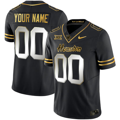 Houston Cougars 2023 Oilers Inspired Gold Custom Jersey - All Stitched