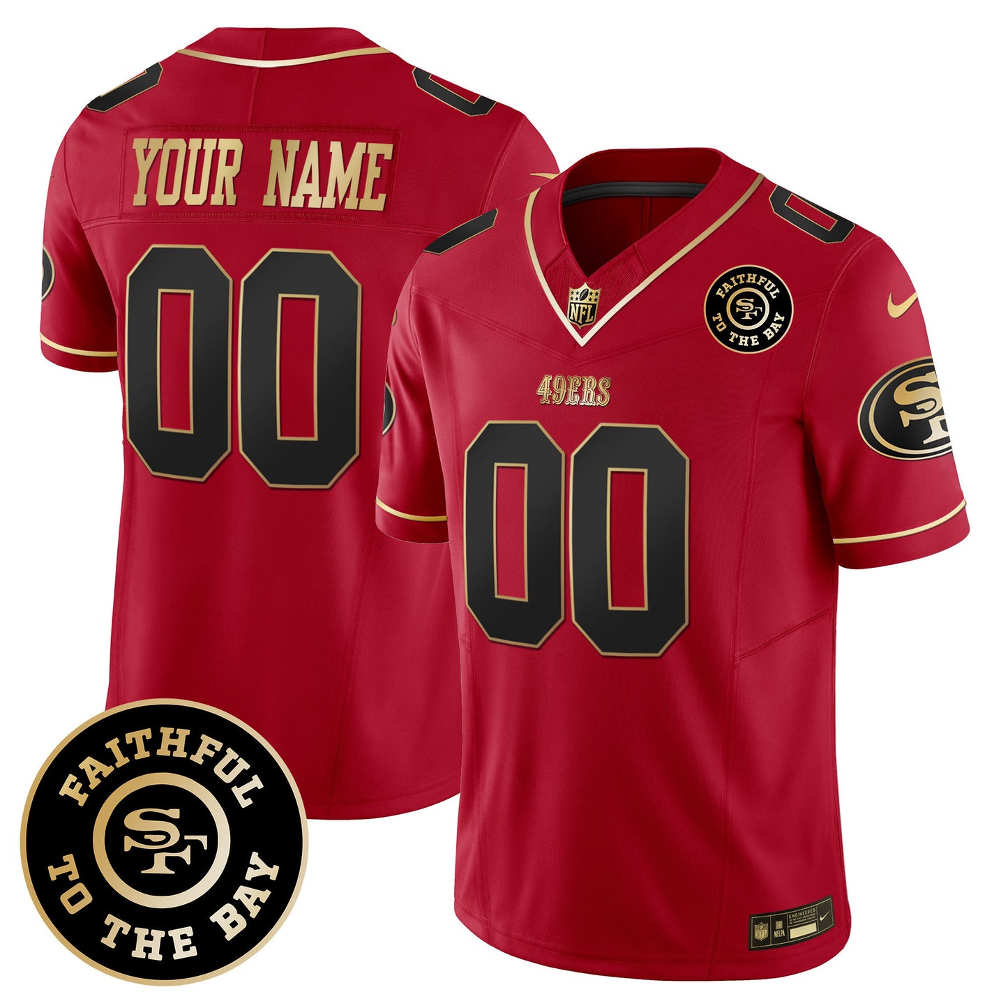 49ers Faithful To The Bay Patch Vapor Limited Custom Jersey V7 - All Stitched