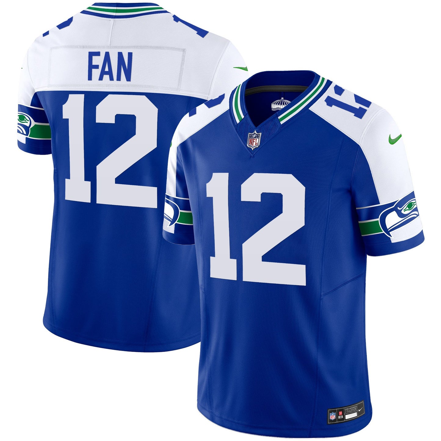 Seahawks Throwback & Gold Vapor Limited Jersey - All Stitched