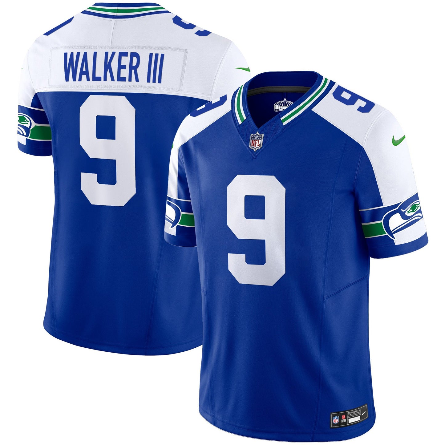 Seahawks Throwback & Gold Vapor Limited Jersey - All Stitched