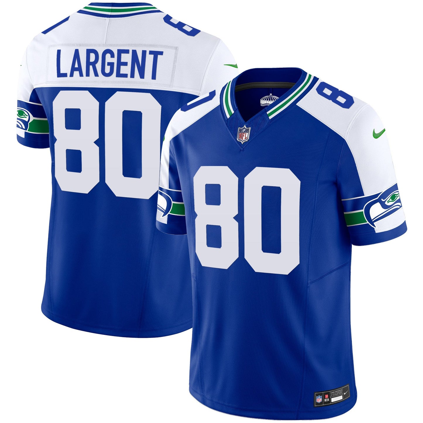 Seahawks Throwback & Gold Vapor Limited Jersey - All Stitched