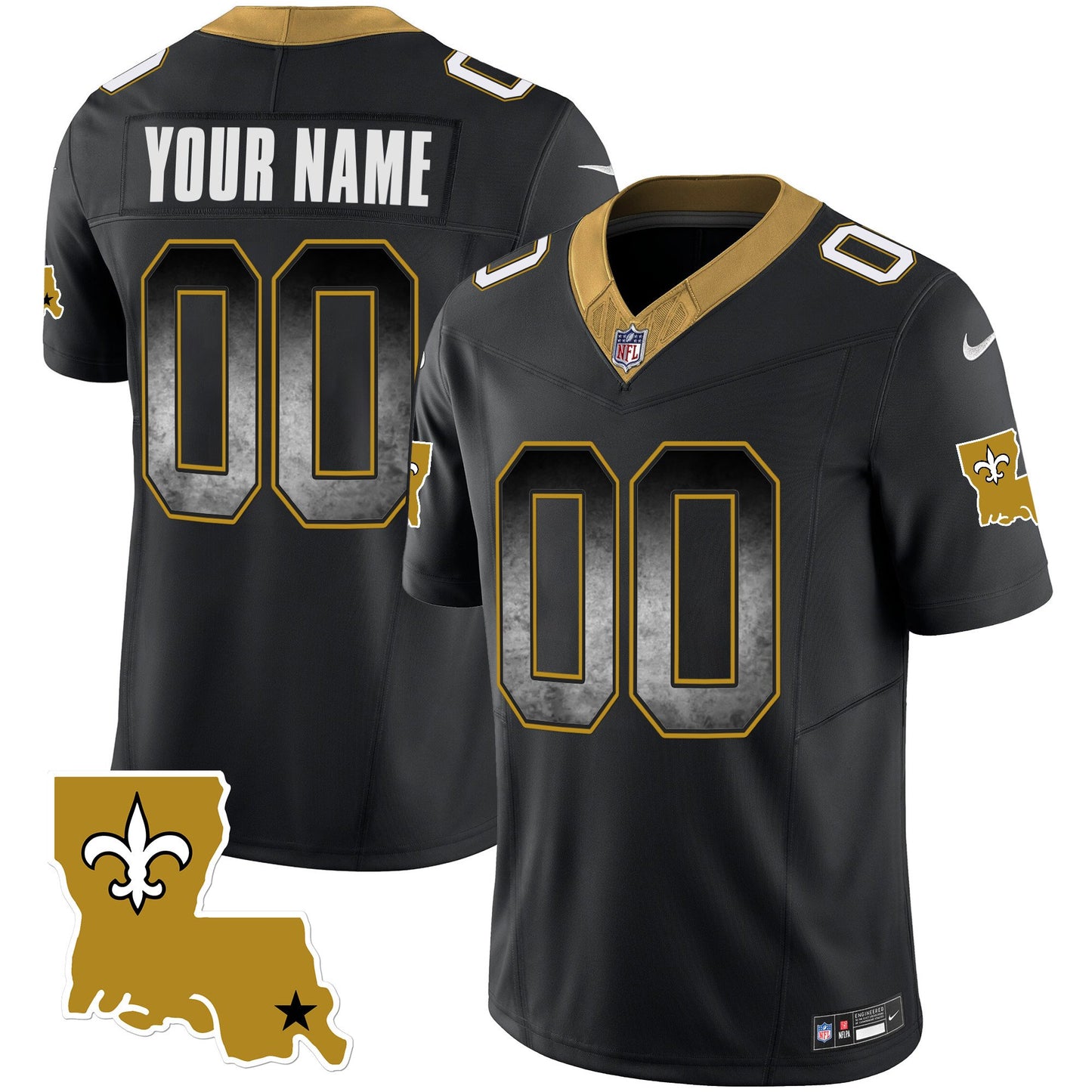 Saints 1987 Legacy Arch Smoke Custom Jersey - All Stitched