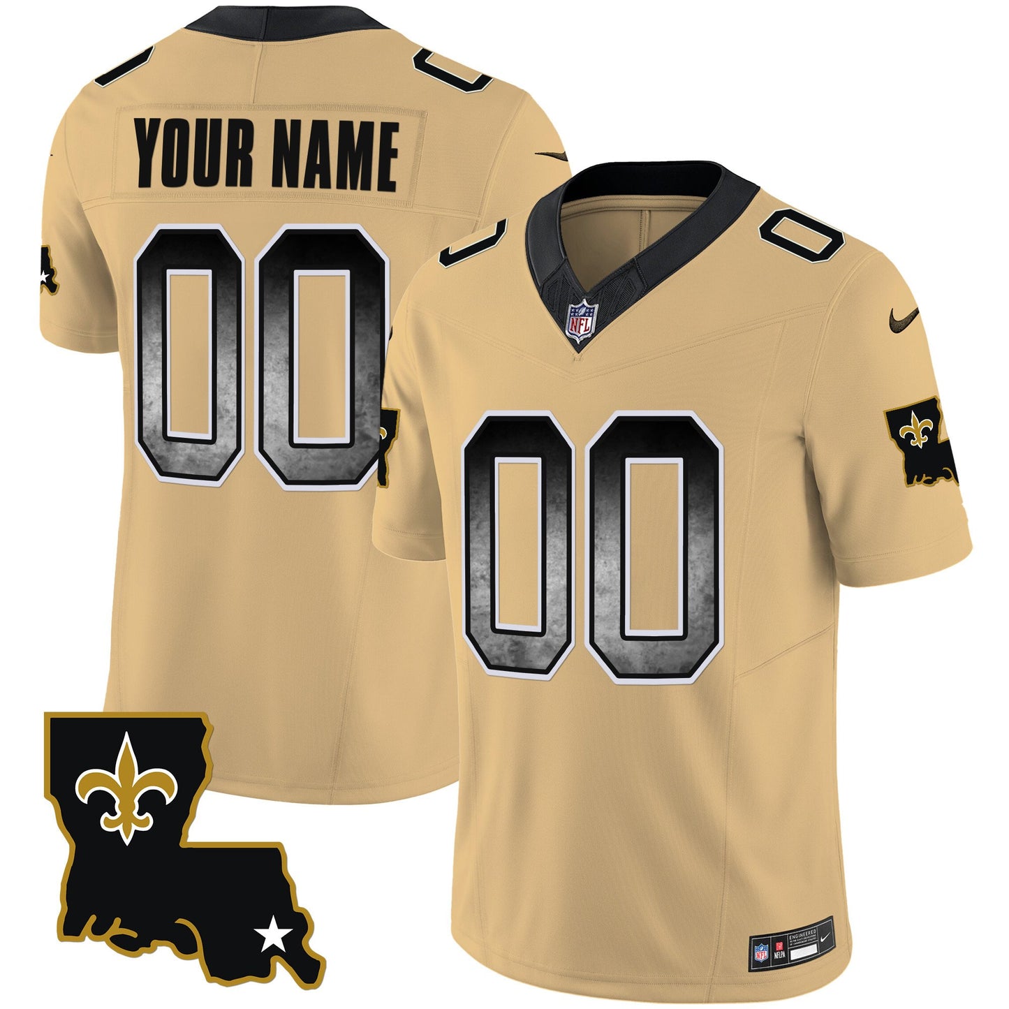 Saints 1987 Legacy Arch Smoke Custom Jersey - All Stitched