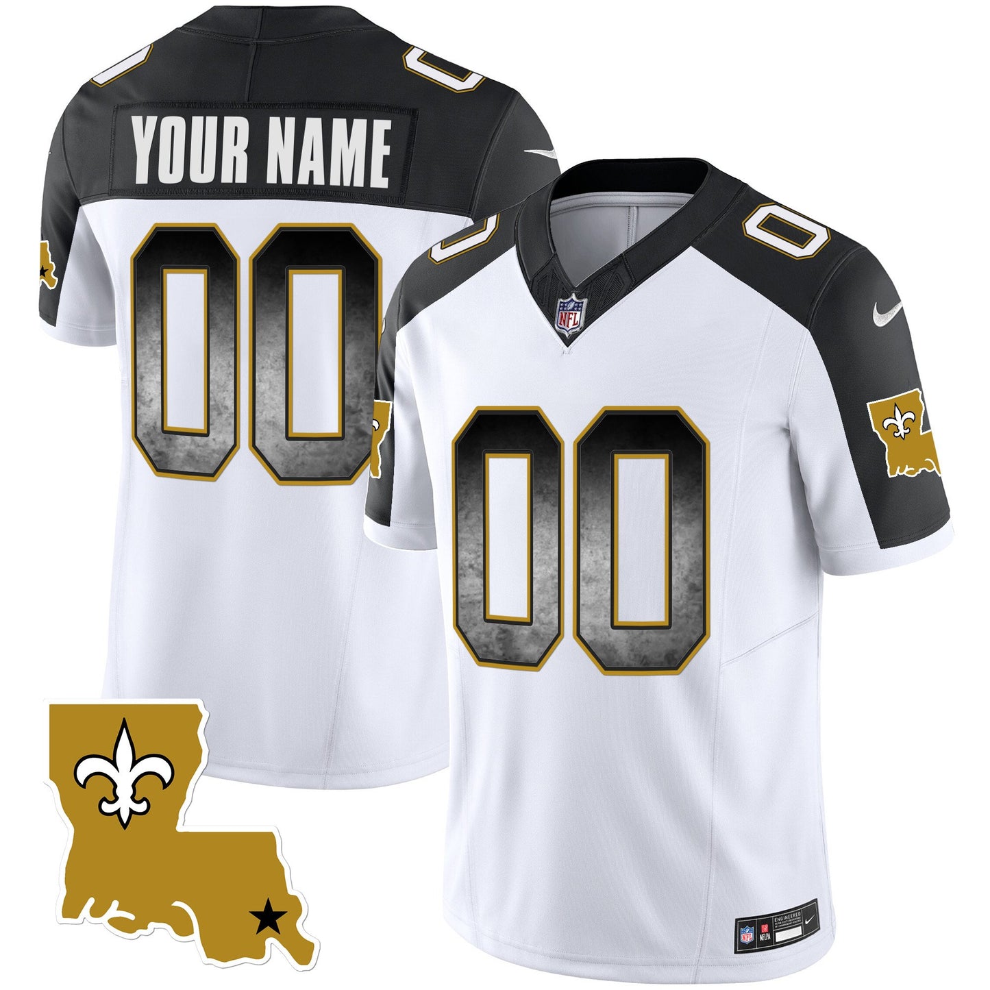 Saints 1987 Legacy Arch Smoke Custom Jersey - All Stitched