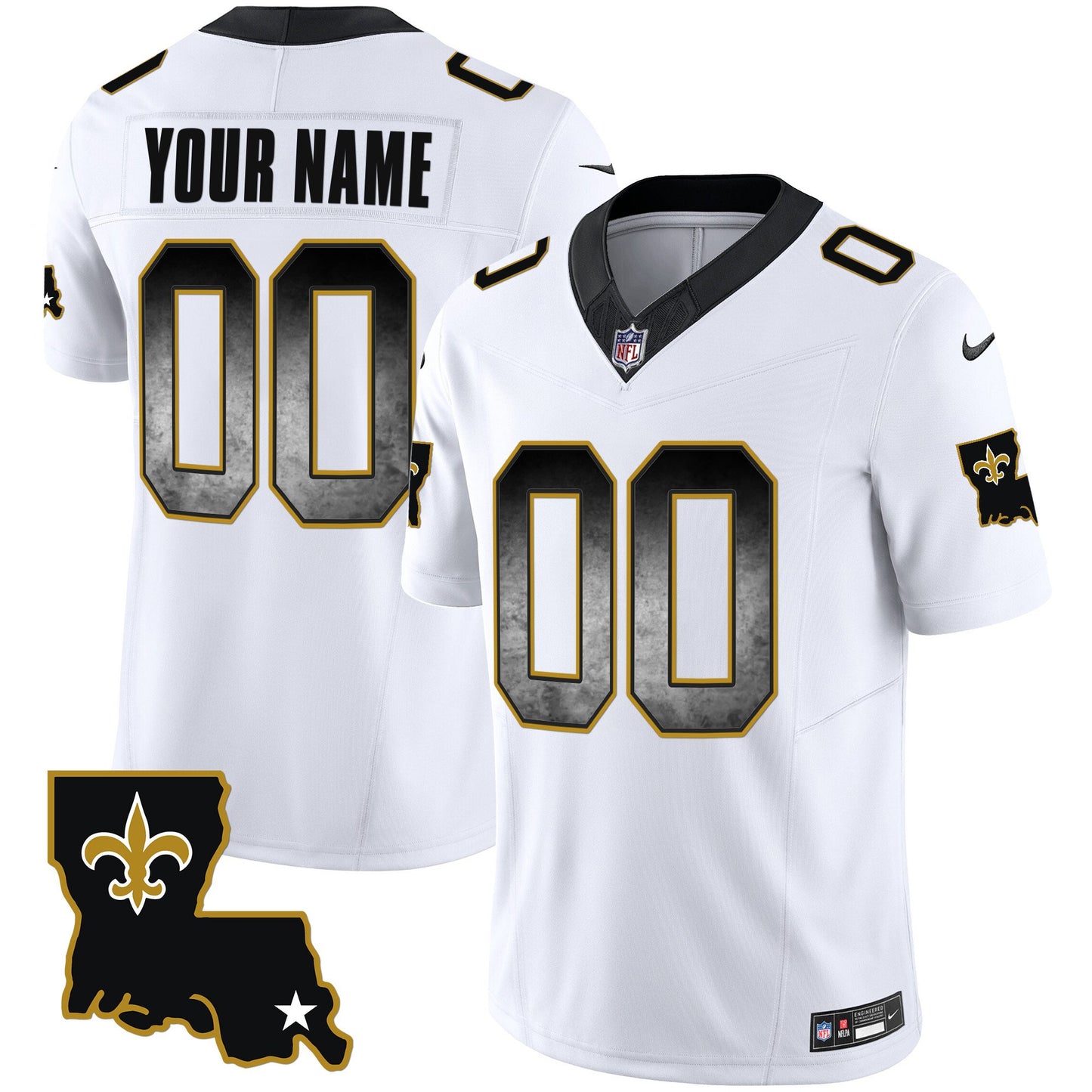 Saints 1987 Legacy Arch Smoke Custom Jersey - All Stitched