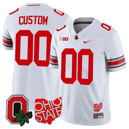 Ohio State Buckeyes Ohio State & Logo Patch Custom Jersey - All Stitched