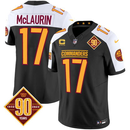 Washington Commanders 90th Anniversary Patch Vapor Jersey - All Stitched