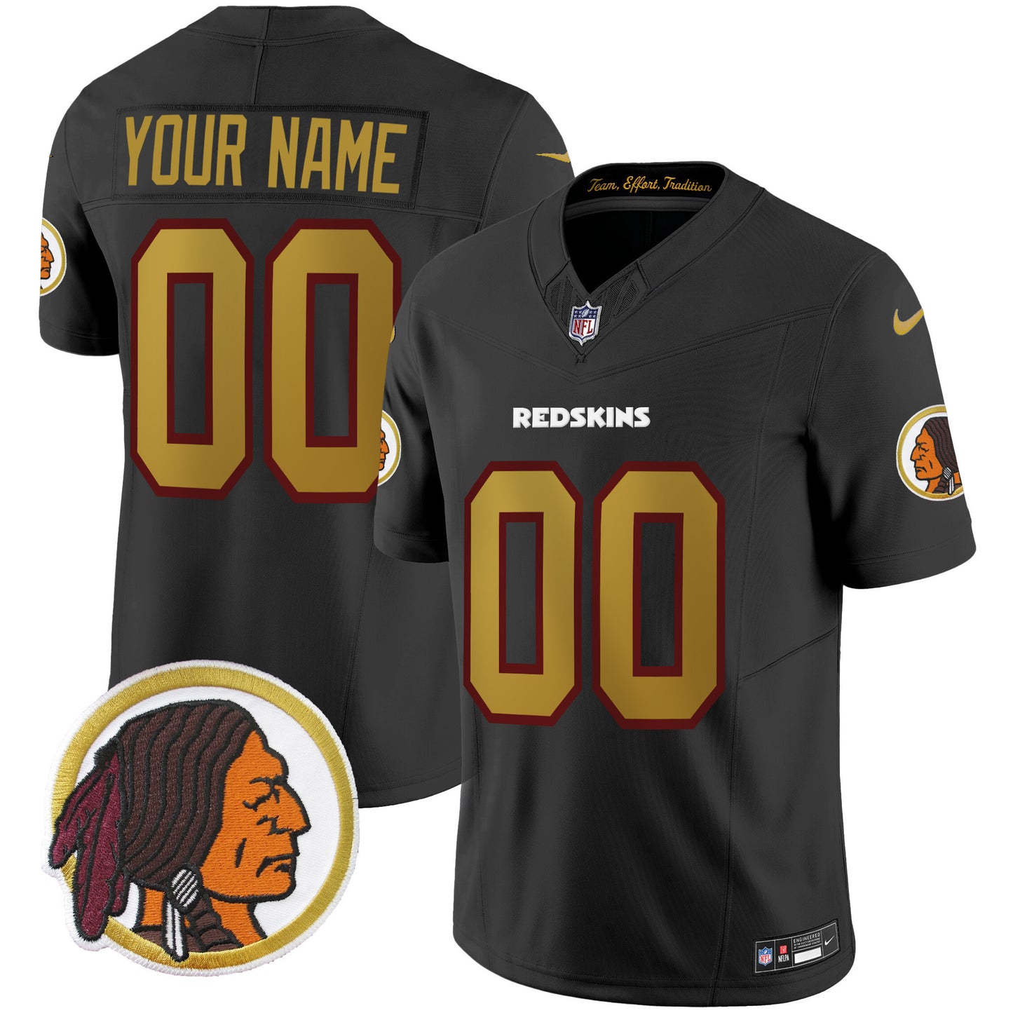 Washington Redskins Throwback Vapor Limited Custom Jersey - All Stitched