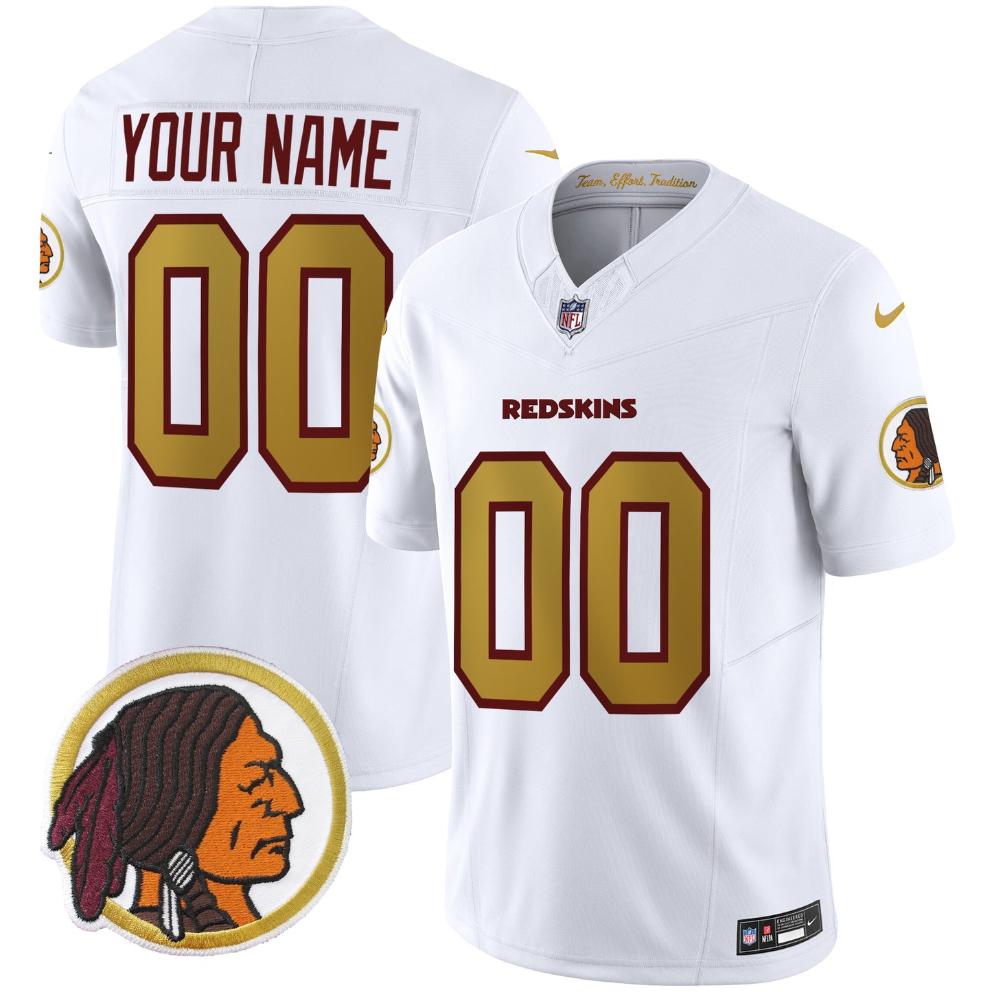 Washington Redskins Throwback Vapor Limited Custom Jersey - All Stitched