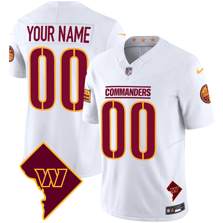 Washington Commanders Washington DC Map Patch Custom Jersey - All Stitched