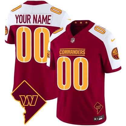 Washington Commanders Washington DC Map Patch Custom Jersey - All Stitched