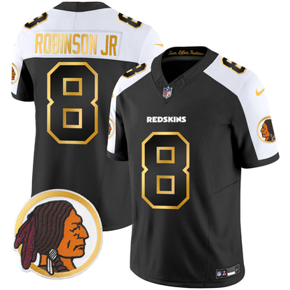 Washington Redskins Throwback Vapor Gold Trim Jersey - All Stitched