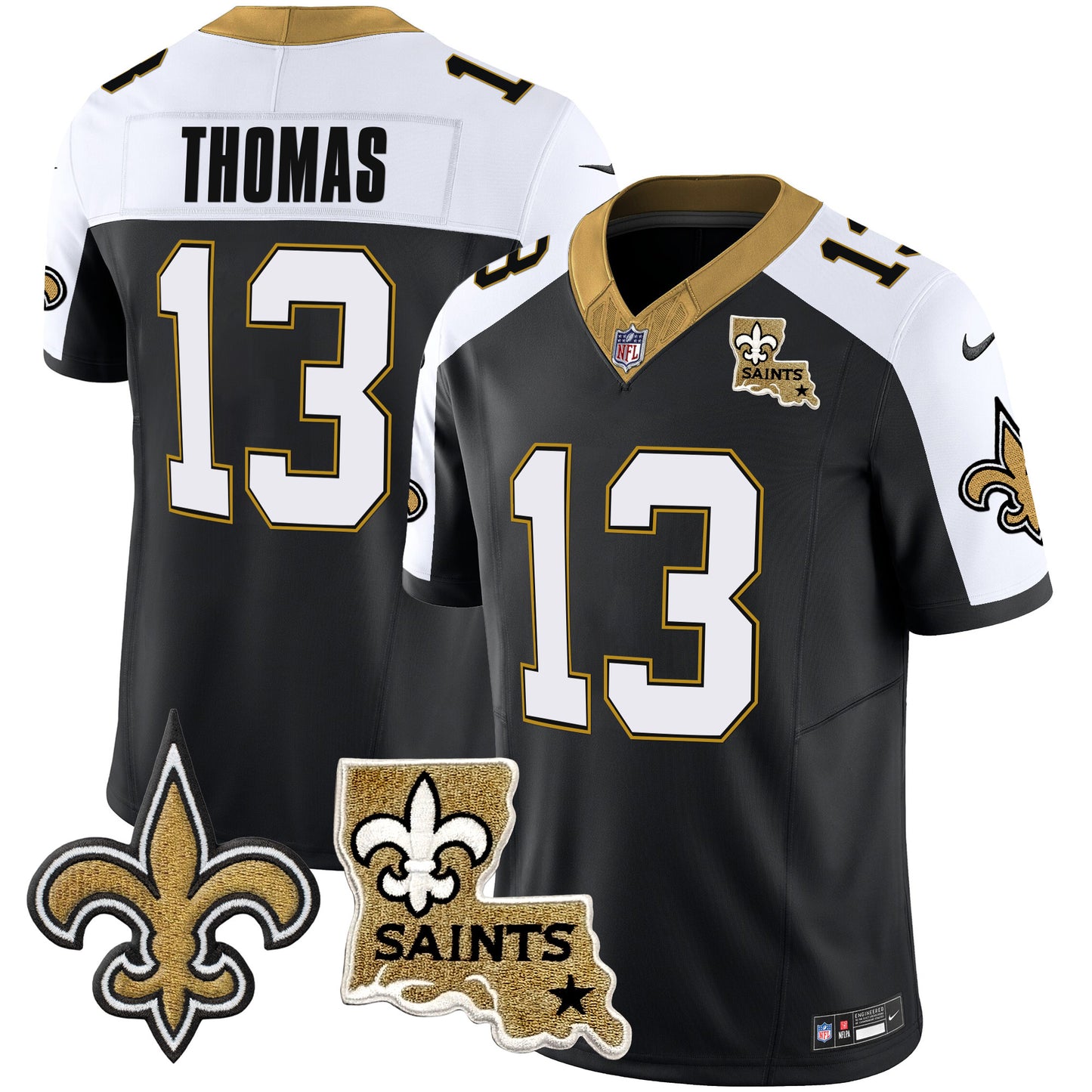 Saints Vapor Limited Jersey - New Orleans Patch - All Stitched