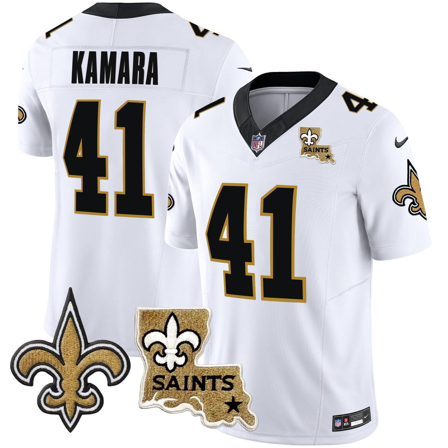 Saints Vapor Limited Jersey - New Orleans Patch - All Stitched