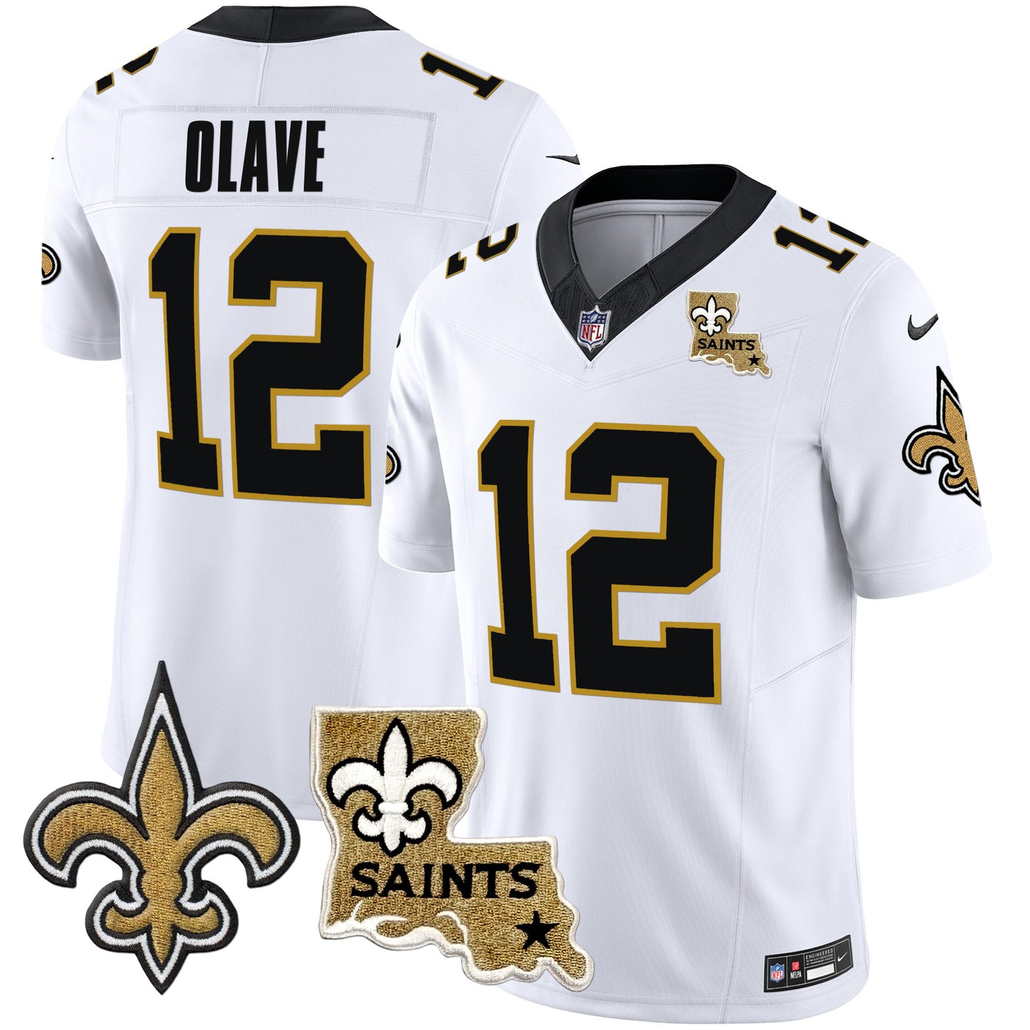 Saints Vapor Limited Jersey - New Orleans Patch - All Stitched