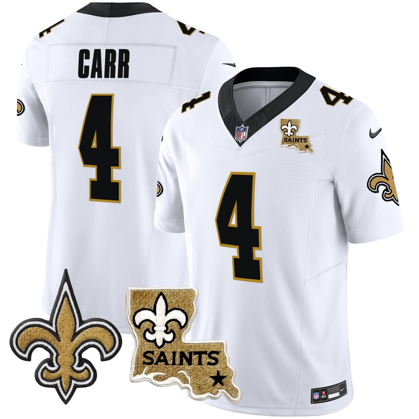 Saints Vapor Limited Jersey - New Orleans Patch - All Stitched