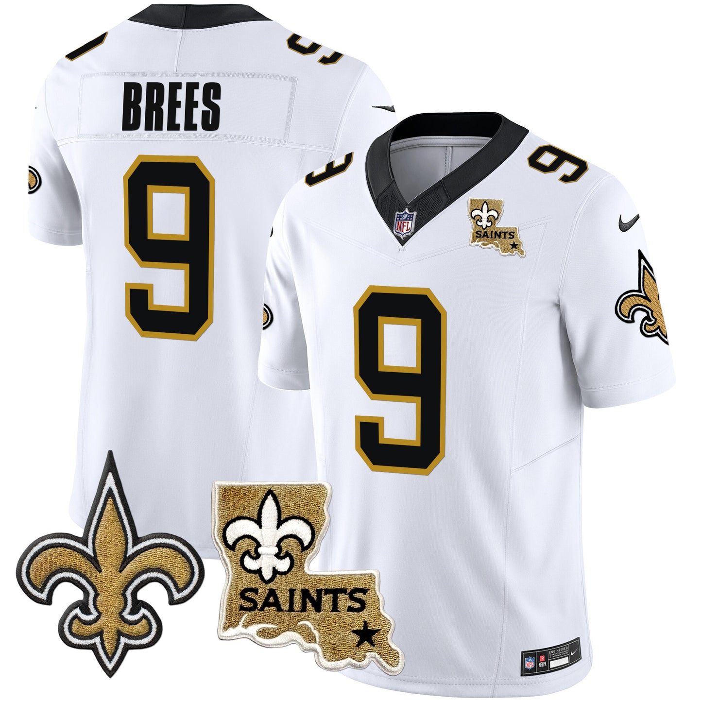 Saints Vapor Limited Jersey - New Orleans Patch - All Stitched