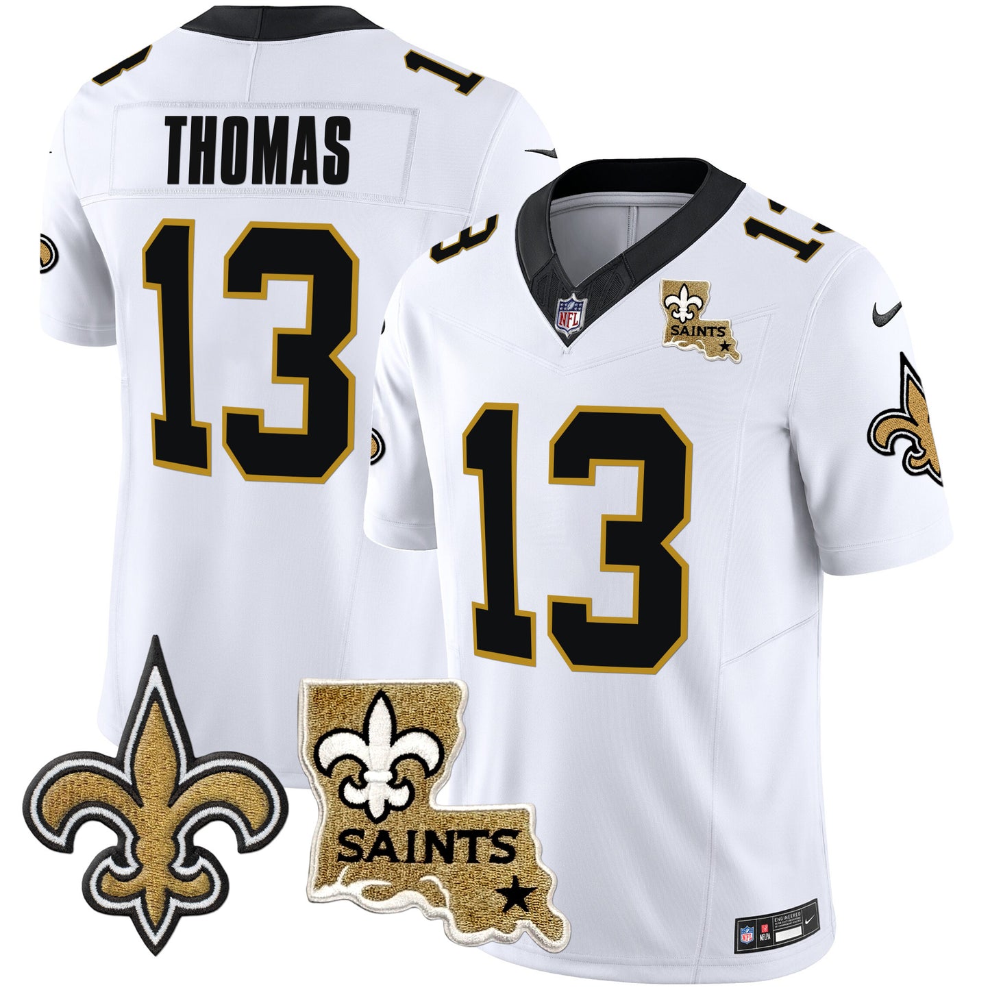 Saints Vapor Limited Jersey - New Orleans Patch - All Stitched