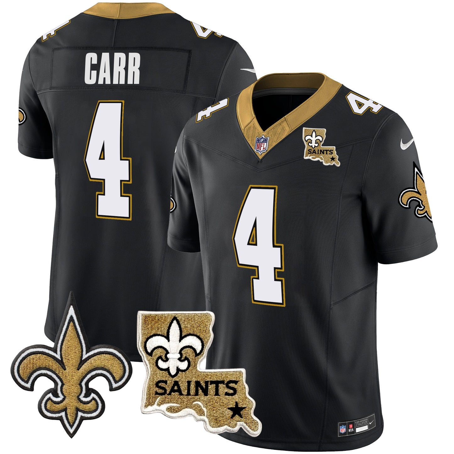 Saints Vapor Limited Jersey - New Orleans Patch - All Stitched