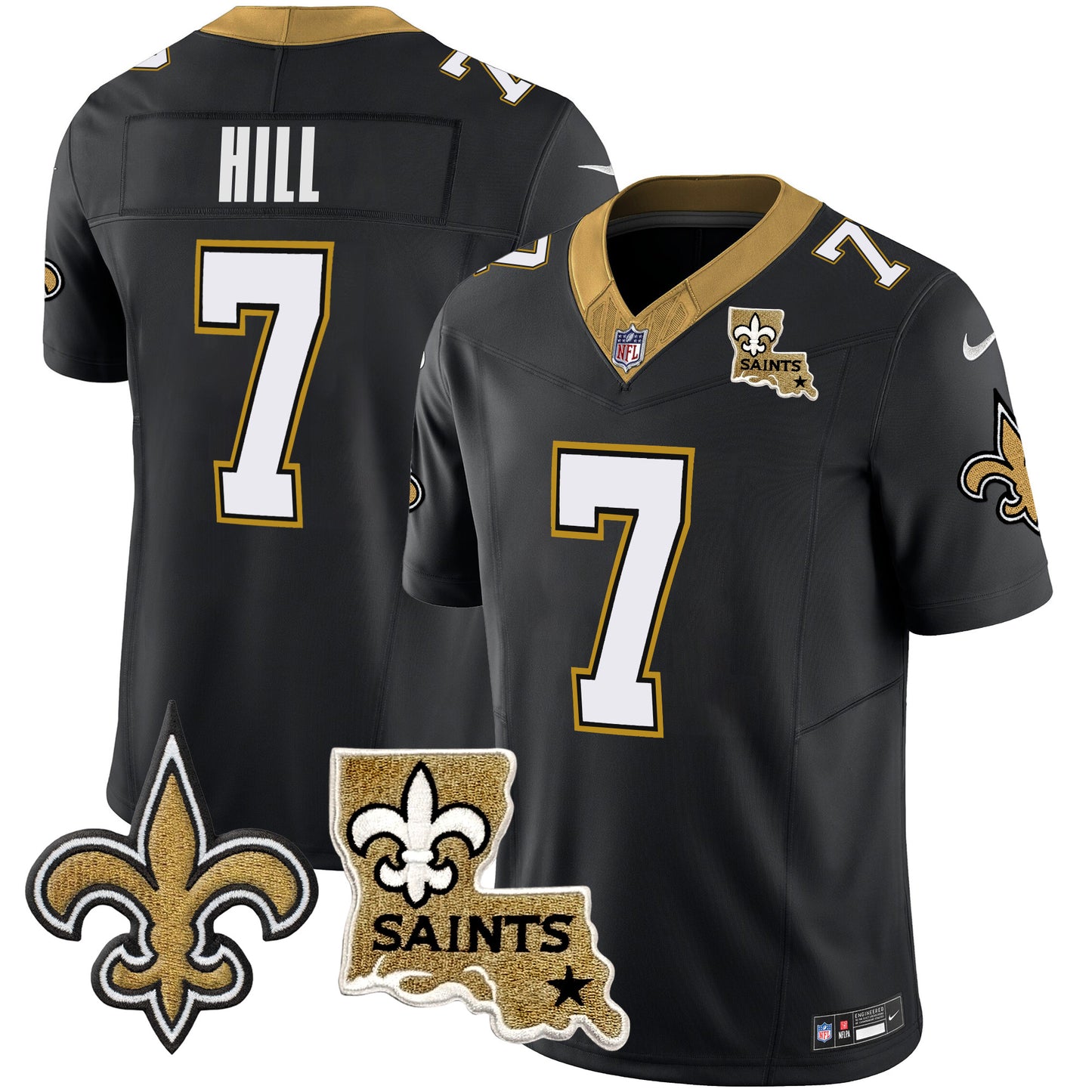 Saints Vapor Limited Jersey - New Orleans Patch - All Stitched