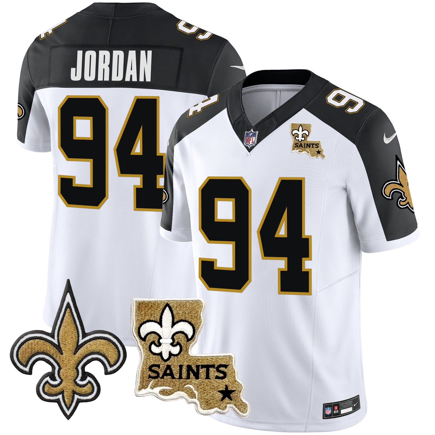 Saints Vapor Limited Jersey - New Orleans Patch - All Stitched