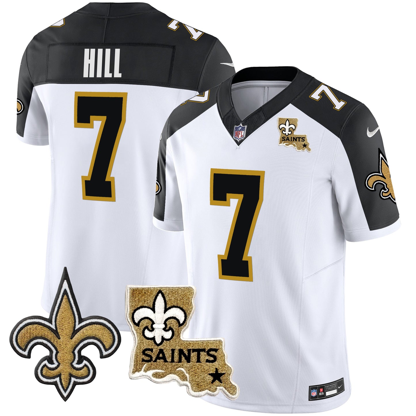 Saints Vapor Limited Jersey - New Orleans Patch - All Stitched