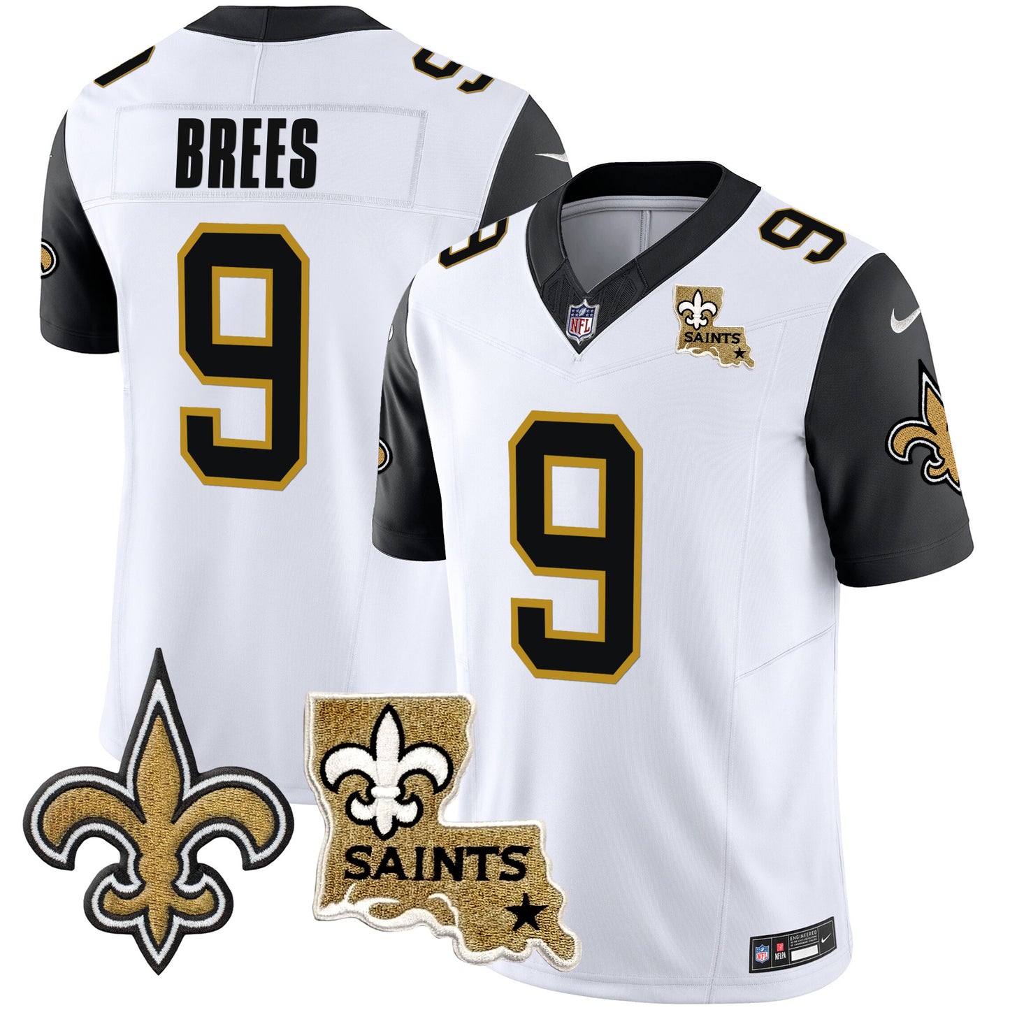 Saints Vapor Limited Jersey - New Orleans Patch - All Stitched