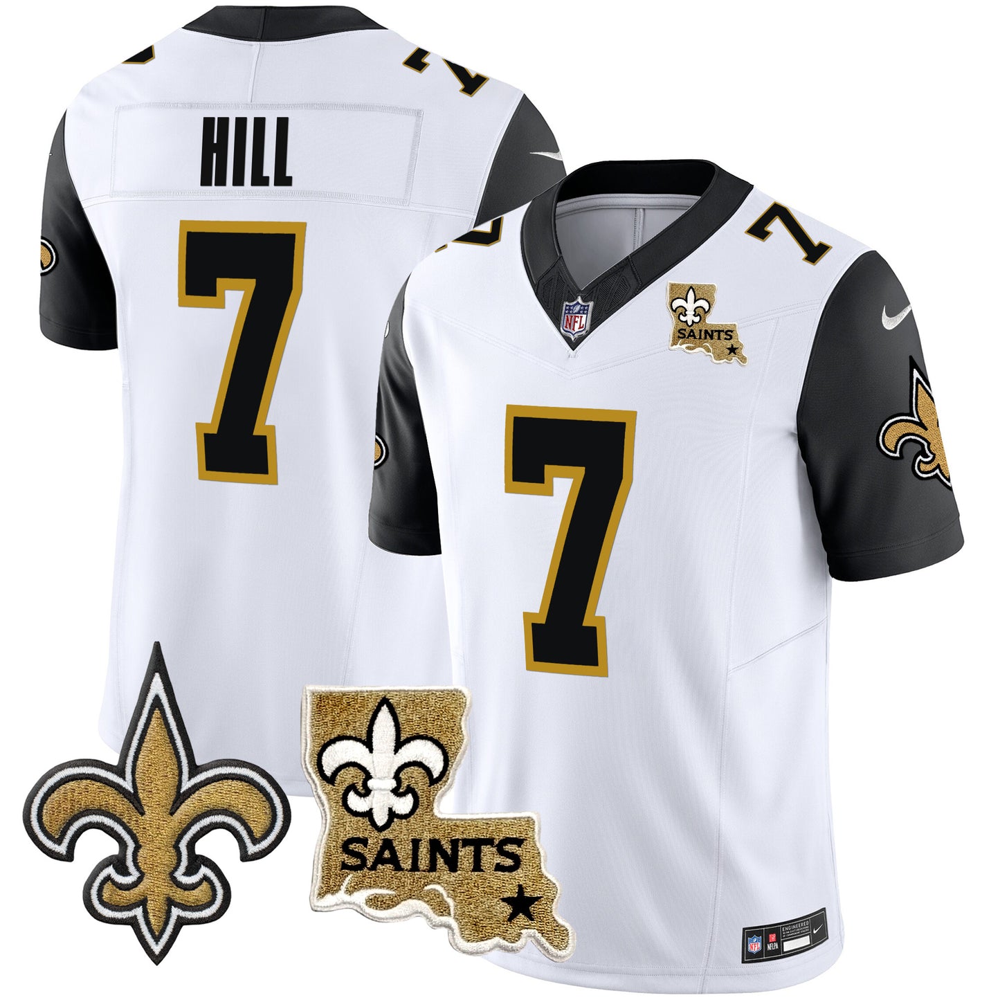 Saints Vapor Limited Jersey - New Orleans Patch - All Stitched