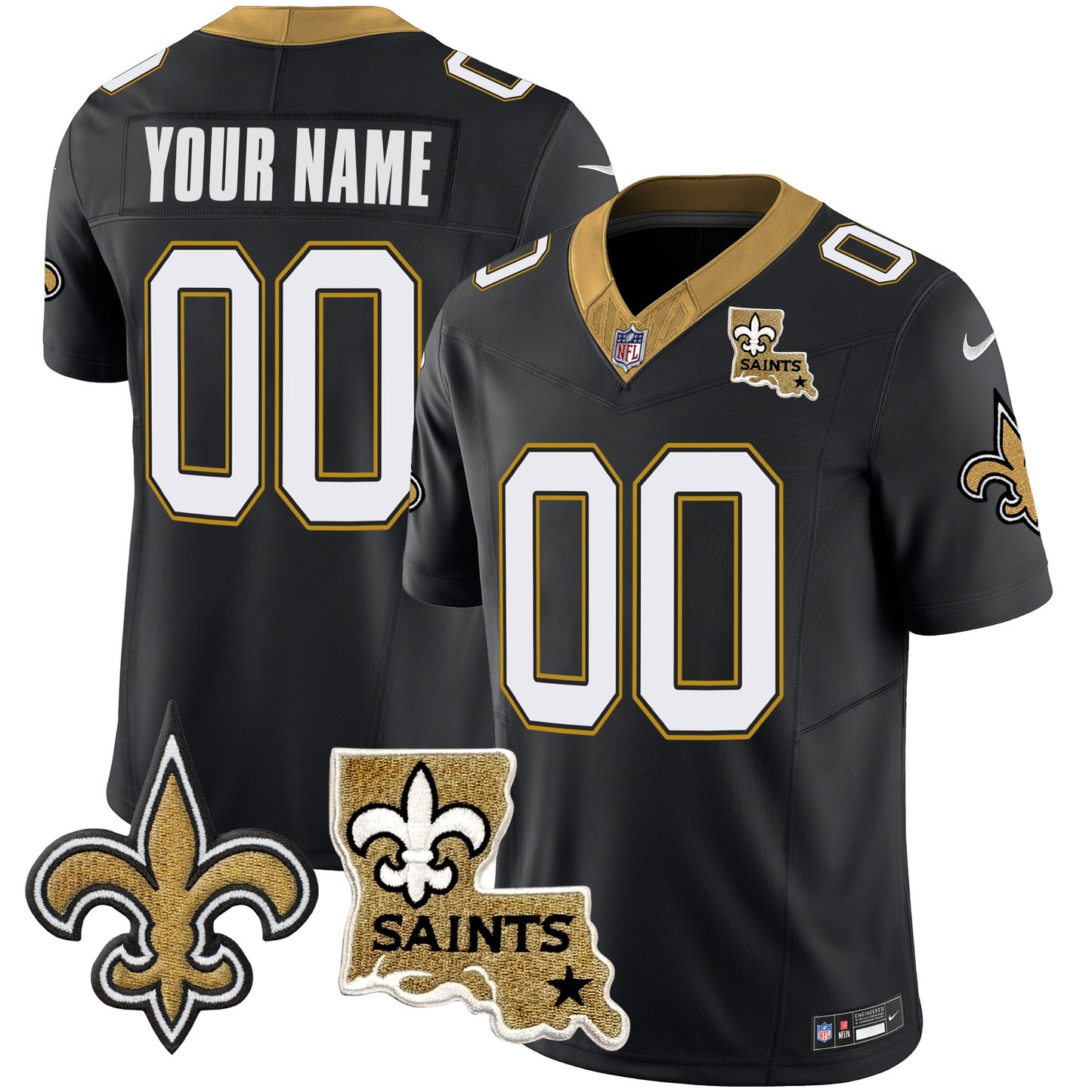 Saints 1987 Legacy Vapor Custom Jersey V2 - All Stitched