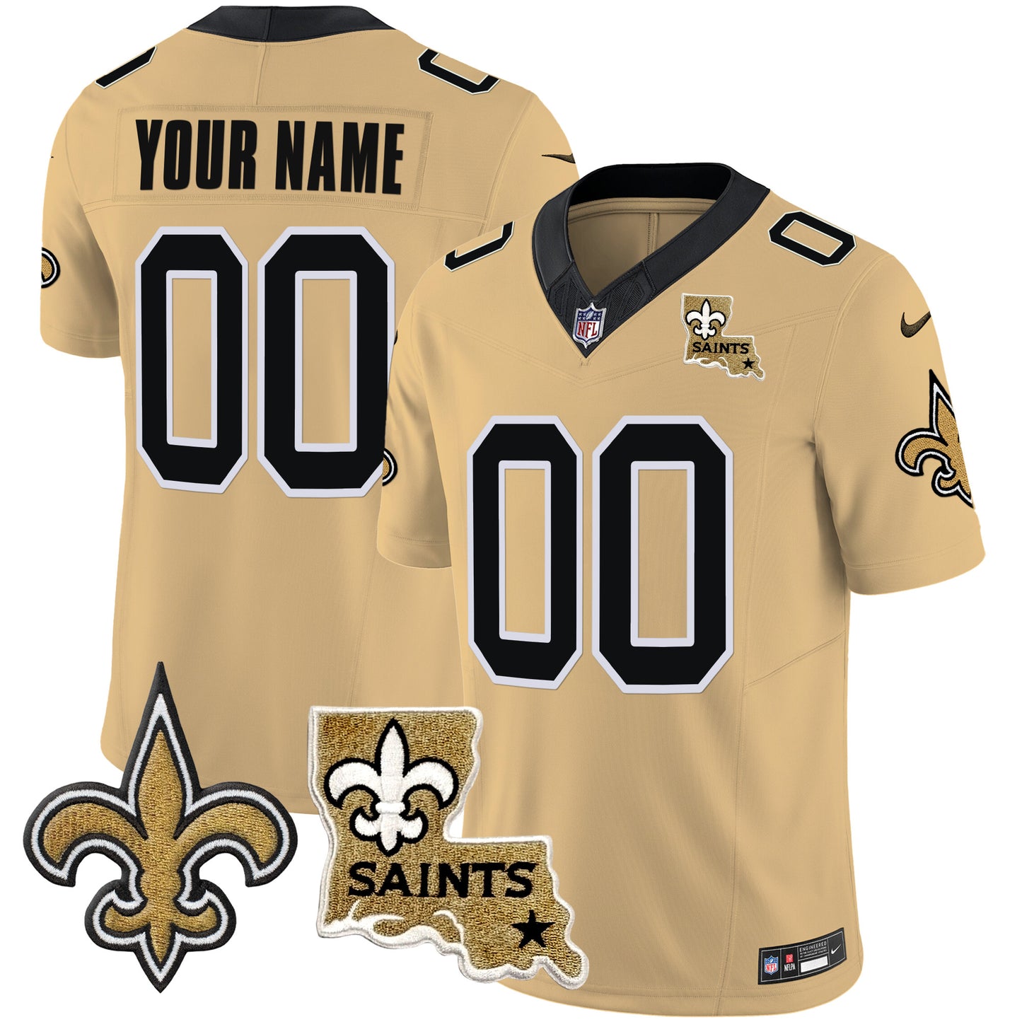 Saints 1987 Legacy Vapor Custom Jersey V2 - All Stitched