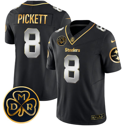 Steelers DMR Patch Gold Vapor Limited Jersey - All Stitched