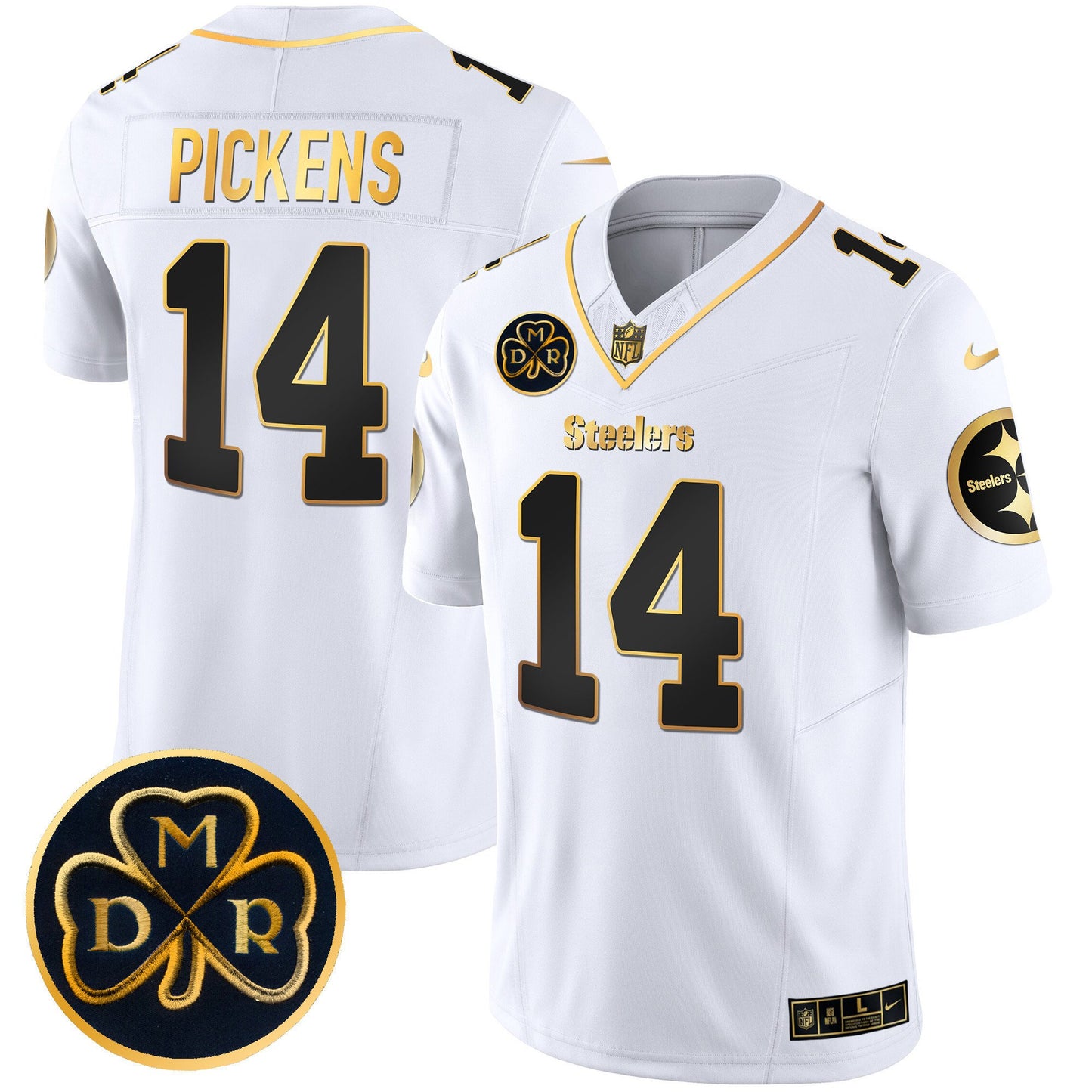 Steelers DMR Patch Gold Vapor Limited Jersey - All Stitched