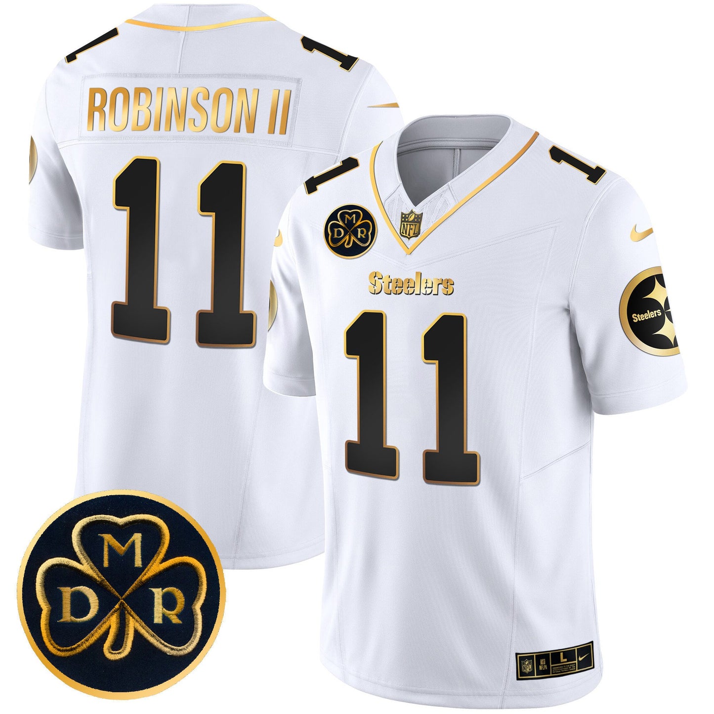 Steelers DMR Patch Gold Vapor Limited Jersey - All Stitched