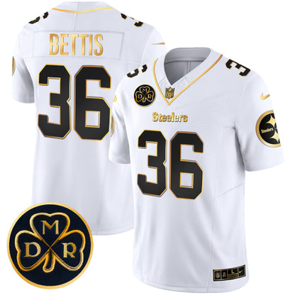 Steelers DMR Patch Gold Vapor Limited Jersey - All Stitched