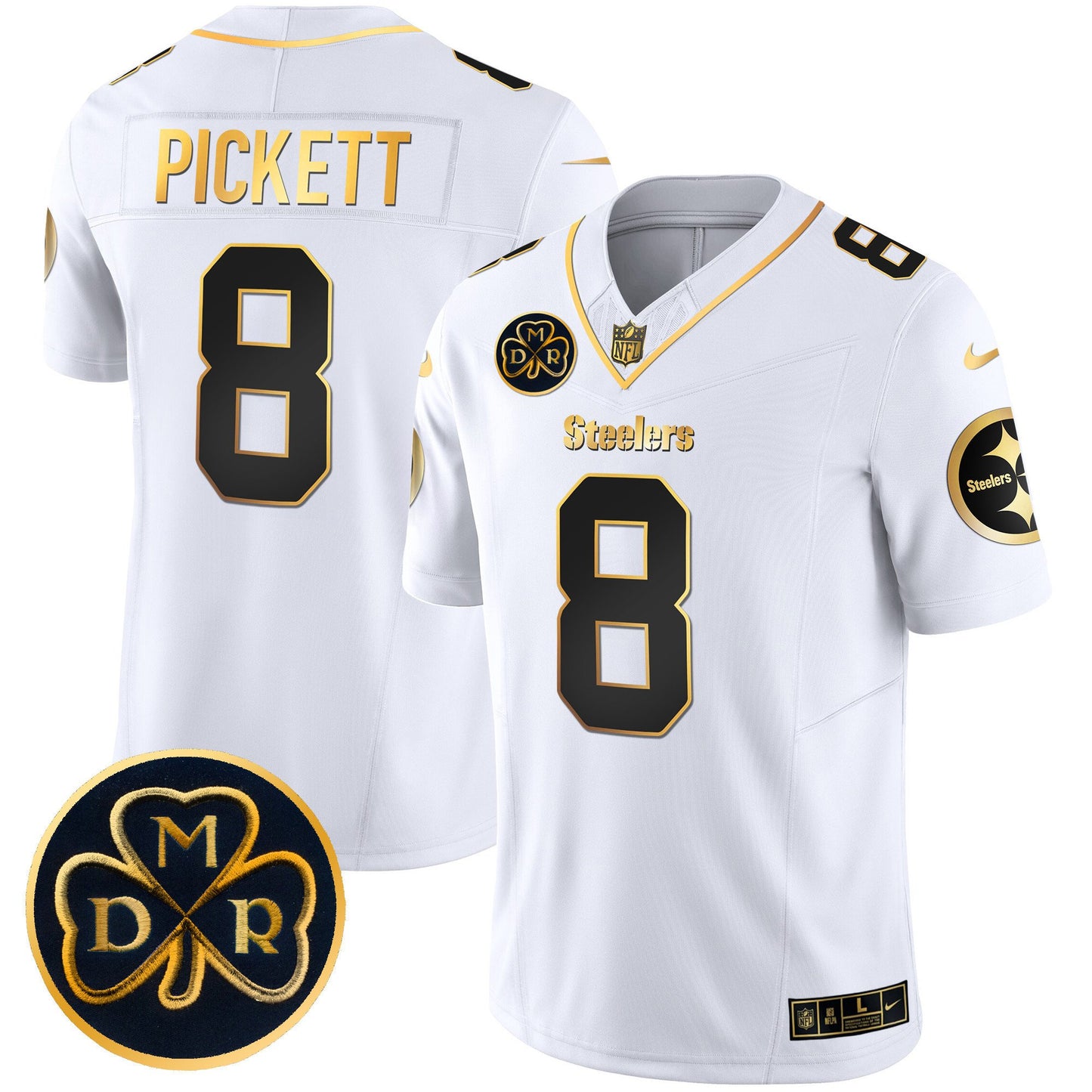 Steelers DMR Patch Gold Vapor Limited Jersey - All Stitched