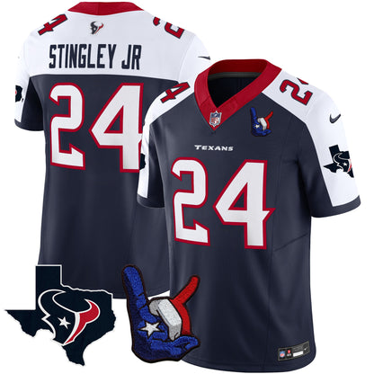 Houston Texans Hand Sign Throwing Up The H Vapor Jersey - All Stitched