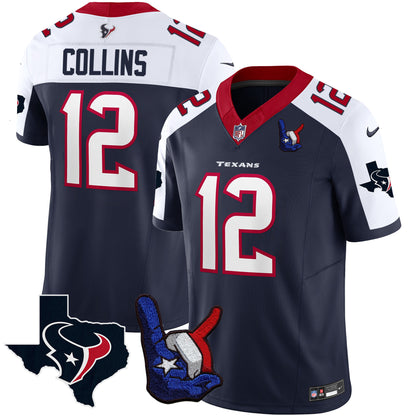 Houston Texans Hand Sign Throwing Up The H Vapor Jersey - All Stitched