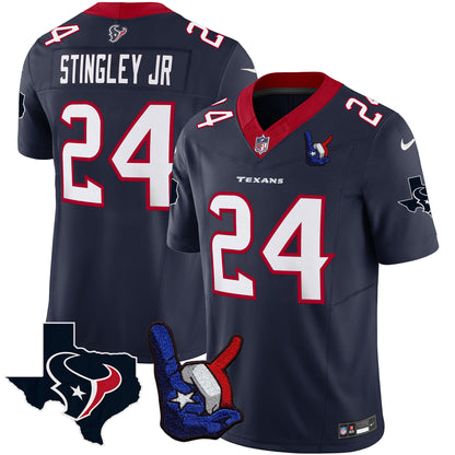 Houston Texans Hand Sign Throwing Up The H Vapor Jersey - All Stitched