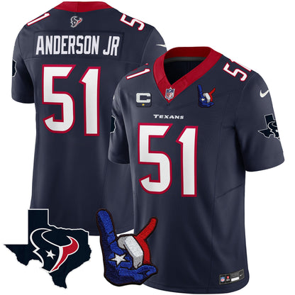 Houston Texans Hand Sign Throwing Up The H Vapor Jersey - All Stitched