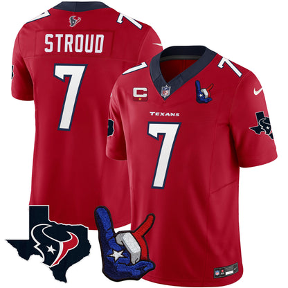 Houston Texans Hand Sign Throwing Up The H Vapor Jersey - All Stitched