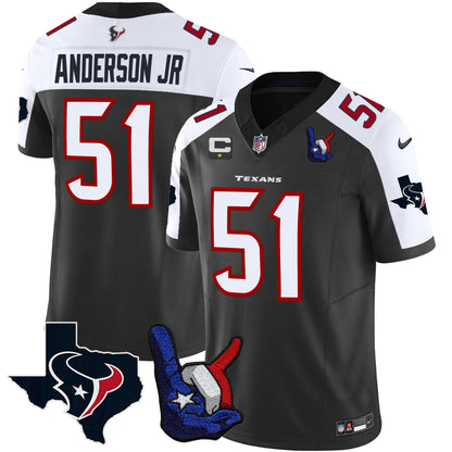 Houston Texans Hand Sign Throwing Up The H Vapor Jersey - All Stitched