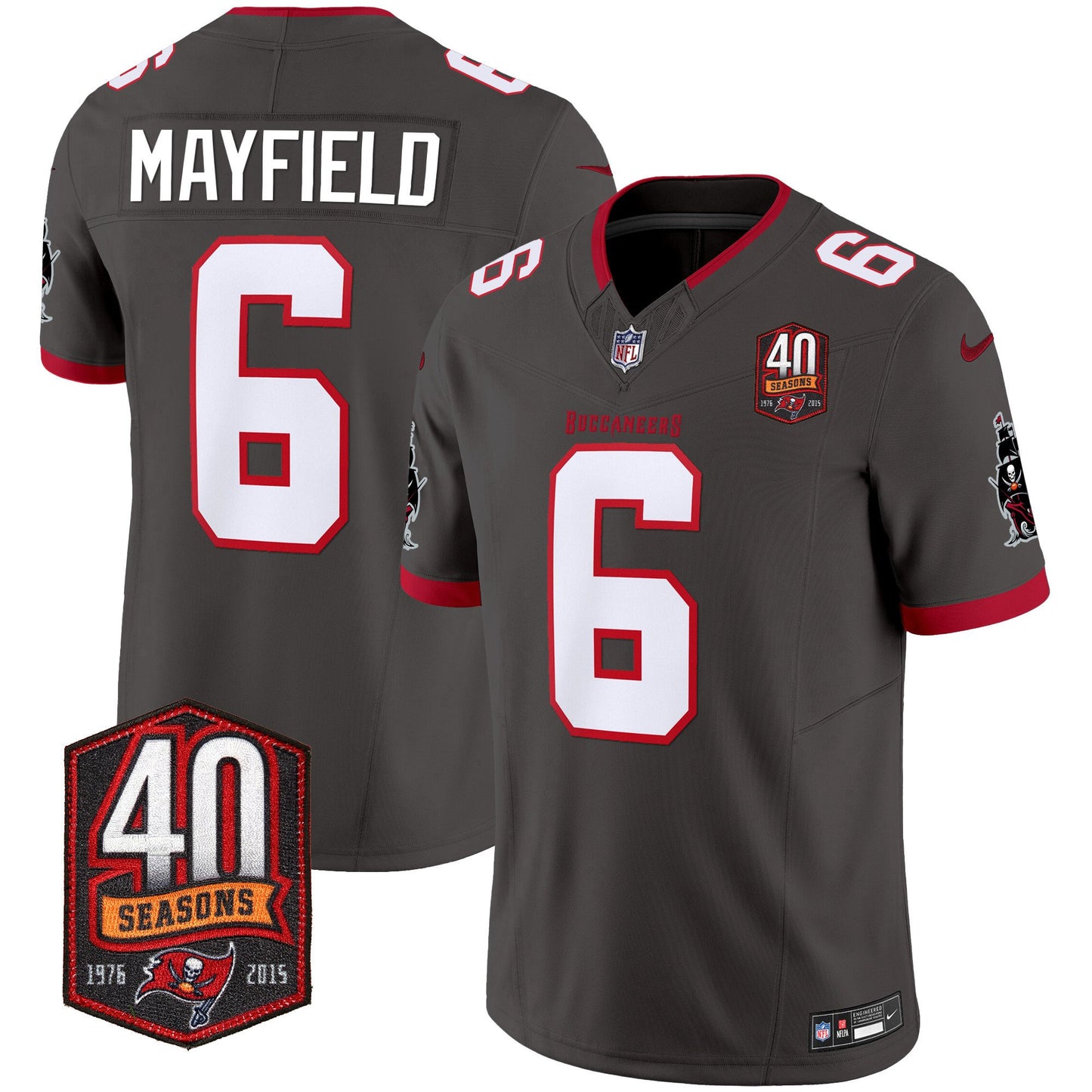 Buccaneers 40th Season Patch Vapor Limited Jersey - All Stitched