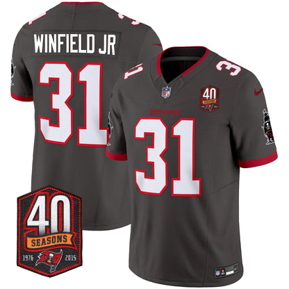 Buccaneers 40th Season Patch Vapor Limited Jersey - All Stitched