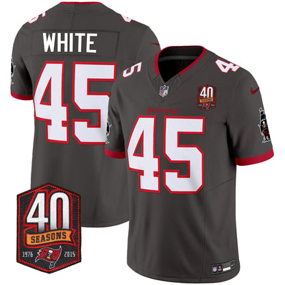 Buccaneers 40th Season Patch Vapor Limited Jersey - All Stitched