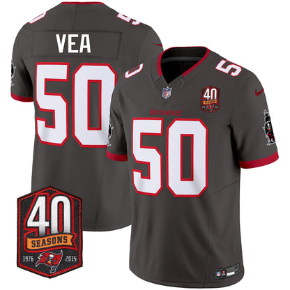 Buccaneers 40th Season Patch Vapor Limited Jersey - All Stitched