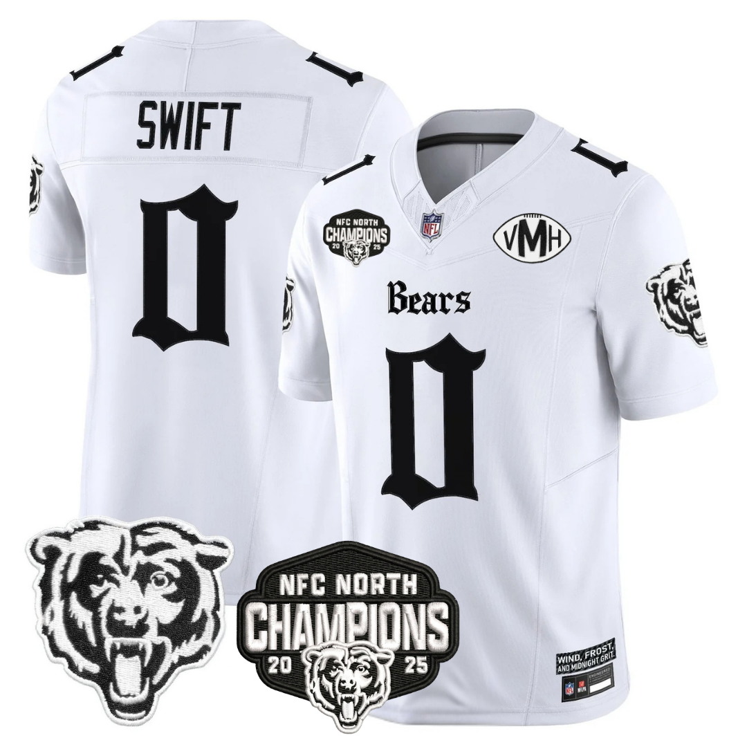 CHI 'Gothic Midway Legacy' NFC North Champions Patch Vapor Limited Jersey - All Stitched