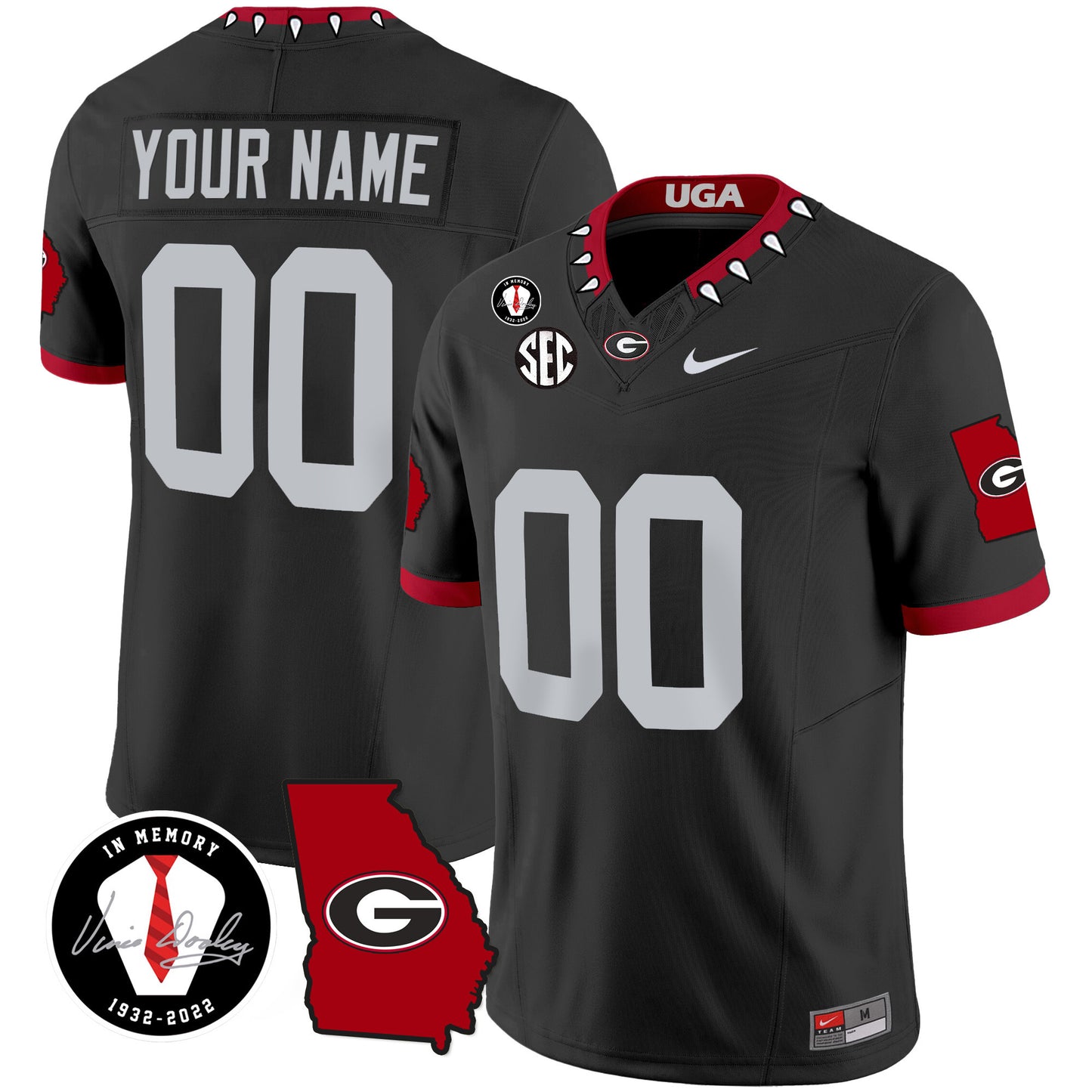 Georgia Bulldogs 2024 Vapor Custom Jersey V3 - Georgia Map - All Stitched